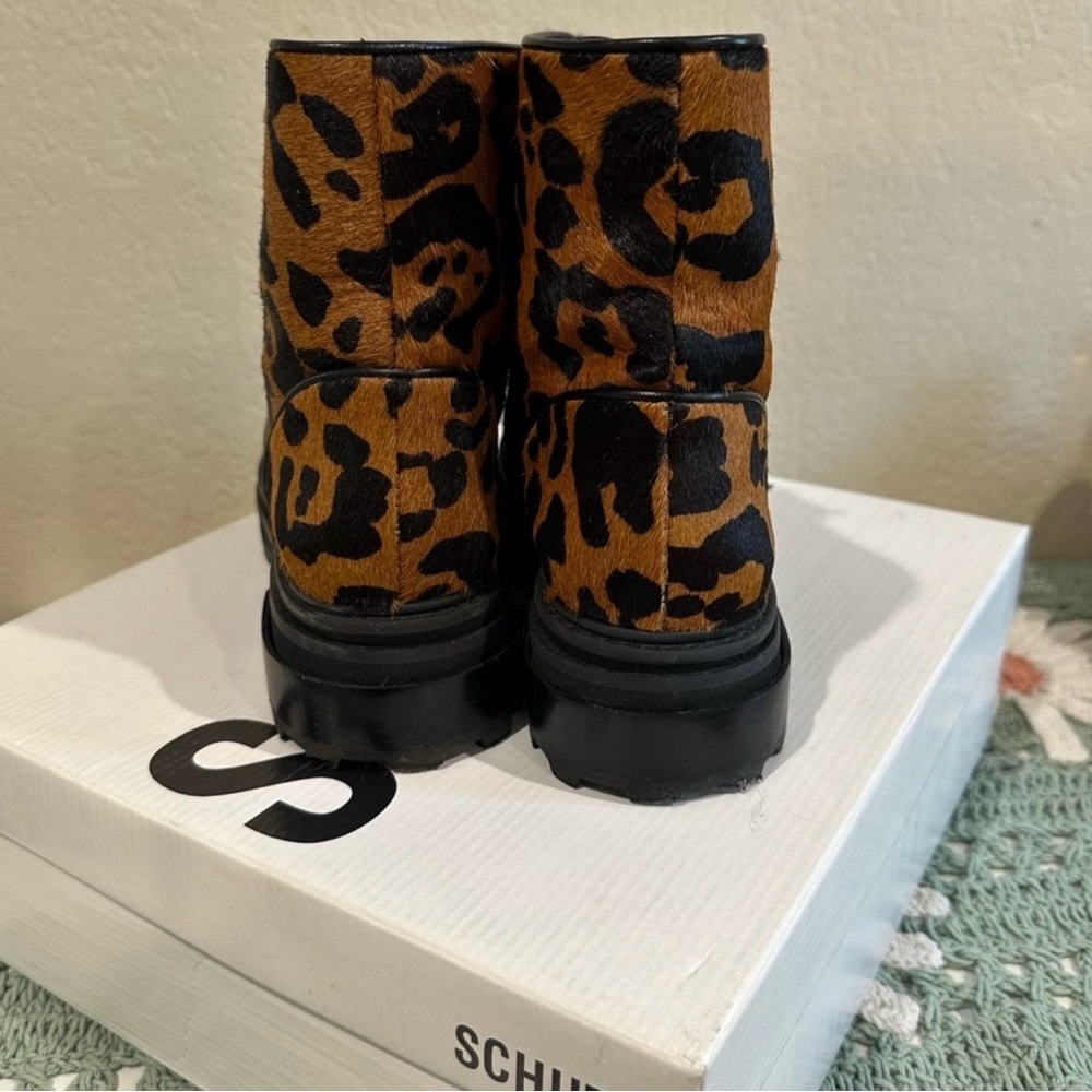 SCHUTZ Leopard Print Combat Boots - Picture 3 of 8